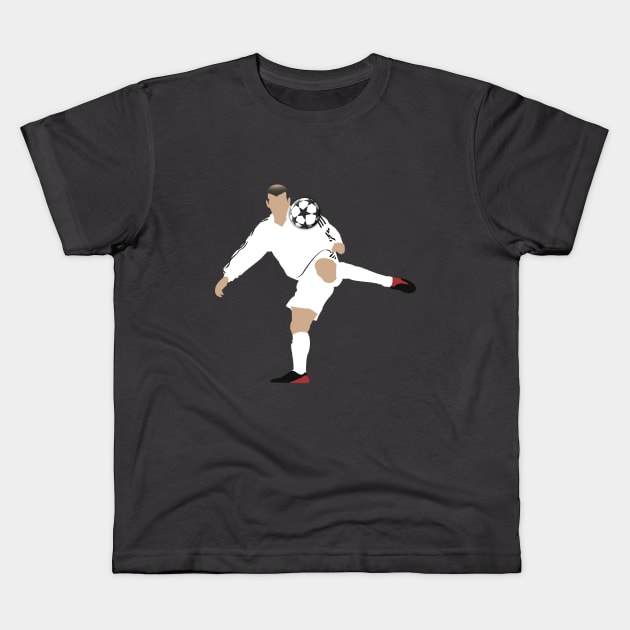 Zinedine Zidane Volley Kids T-Shirt by CulturedVisuals